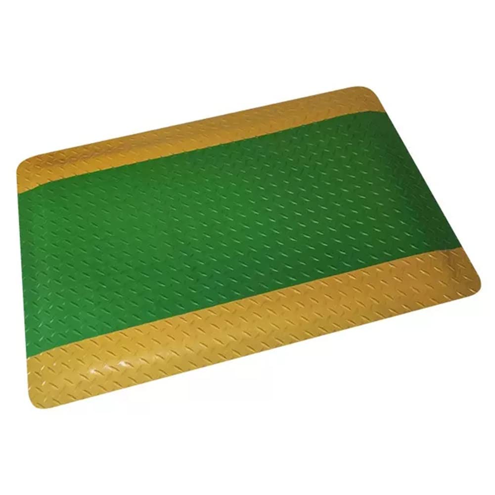 OWOHYG Anti-Fatigue Mat - 20Mm Thick Soft Sponge Ergonomic Mat - Non Slip Floor Mats For Commercial * Industrial Work - With Yellow Border.Green-45x60cm