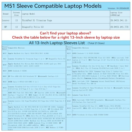 Image of Smatree M51 Hard Protective 13 inch Laptop Sleeve Case for Lenovo /HP | Compatible for Lenovo ThinkPad X1 Titanium Yoga 2 in 1, for HP Dragonfly Folio G3 2-in-1 (X8245)