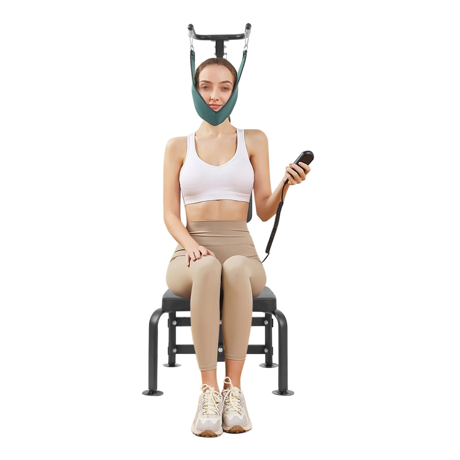 Appareil d'entraînement pour étirement de la nuque - Appareil de traction cervicale - Dispositif de traction cervicale - Pour traction, traction, traction, étirement efficace