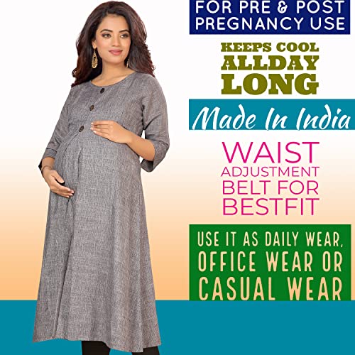 Image of CEE 18 Women's Cotton A-Line Calf Long Maternity Wear