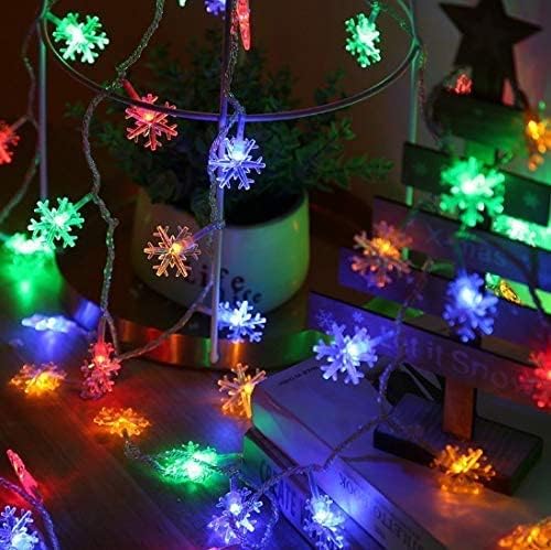 Anmete Christmas Lights Snowflake String Lights 19.6 FT 40 LED Fairy Lights Battery Operated Snowflake String Lights for Xmas Garden Wedding Party Indoor Outdoor Bedroom Kids Decorations Lights