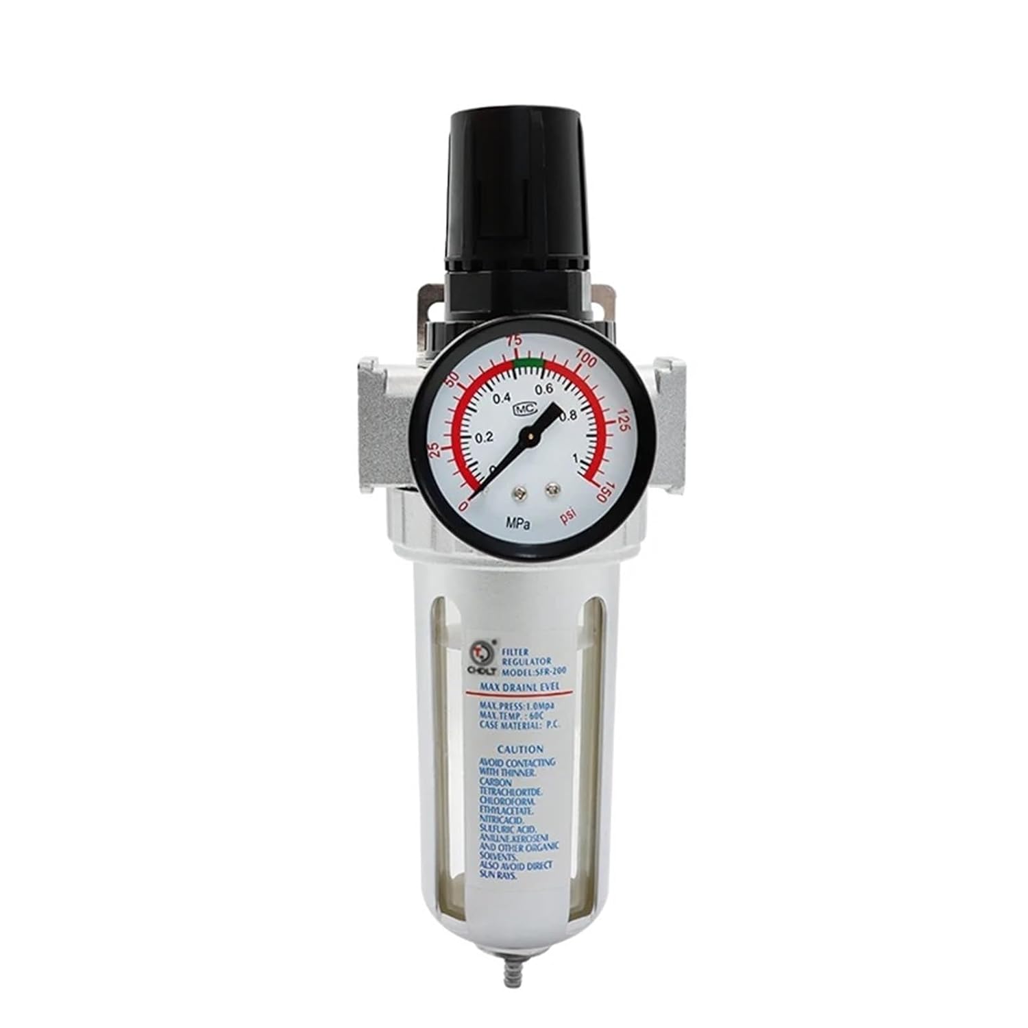 SFR-200 1/4 SFR-300 3/8 SFR-400 1/2 Air Compressor Moisture Water Oil Lubricator Trap Copper Filter Regulator Air Regulator(SFR-SMPM,-300 (Copper core))