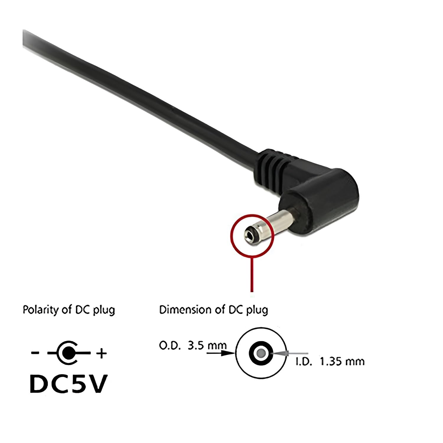 Charger Cord Replacement for Flawless Pedi, Electronic Pedicure Tool - USB to DC Barrel Cable 5 ft 2-Pack