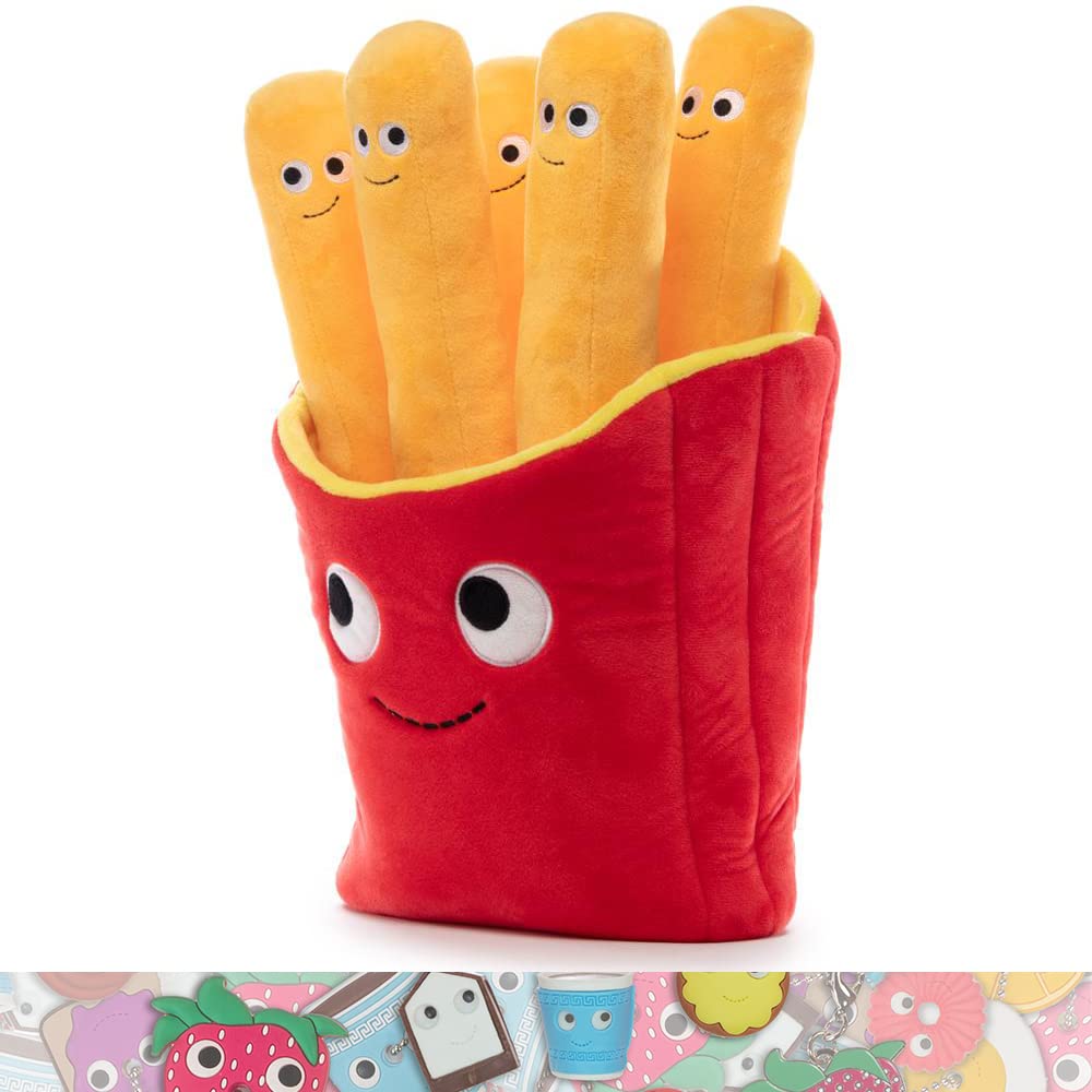 Kidrobot﻿ F r i e s [Large]: 38cm Y u m m y W o r l d Interactive Plush Bundle with 1 Y u m m y Mini-Item Goodie (774K081021)