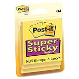 Post-it Notes Super Sticky Pad, 3 x 3 Inches, Electric Yellow, 45 Sheets per Pad, Three Pads per Pack (3321-SSY)