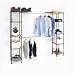 Seville Classics Closet Garment Organizer with Metal Hanging Rod Wardrobe Storage System, w/ Steel Shelves for Clothes, Shirts, Jackets, Coats, Blankets, Shoes, Satin Bronze, Expandable Rack