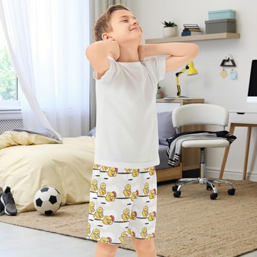 Boys Athletic Shorts with Pockets Cartoon Chicken Red Boxing Glove Running Basketball Shorts Size 7-83