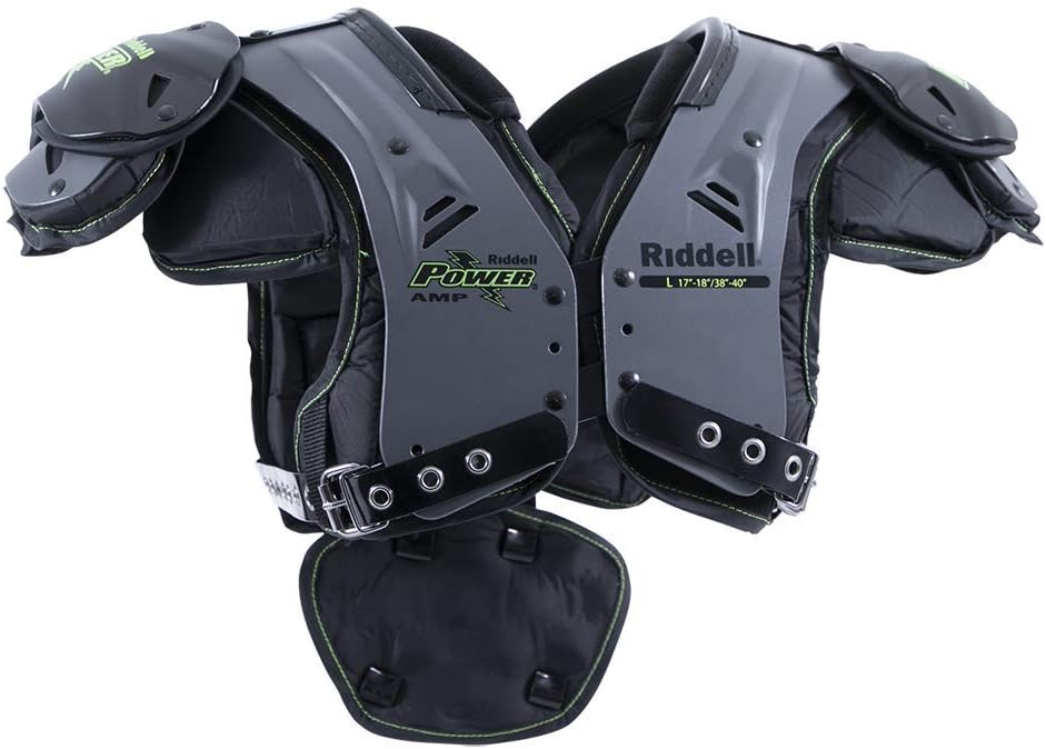 Riddell Power Amp Junior Varsity Shoulder Pads - All-Purpose Football Protection with Air Management Liner