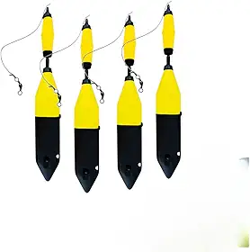 Boia de Pesca Torpedo 45g com Alto Poder de Arremesso,Ótima Sensibilidade na Fisgada, Copo Interno Reforçado para Lançamento Longa Distância, Arraste Leve, Ideal para Rios e Lagos (amarelo)