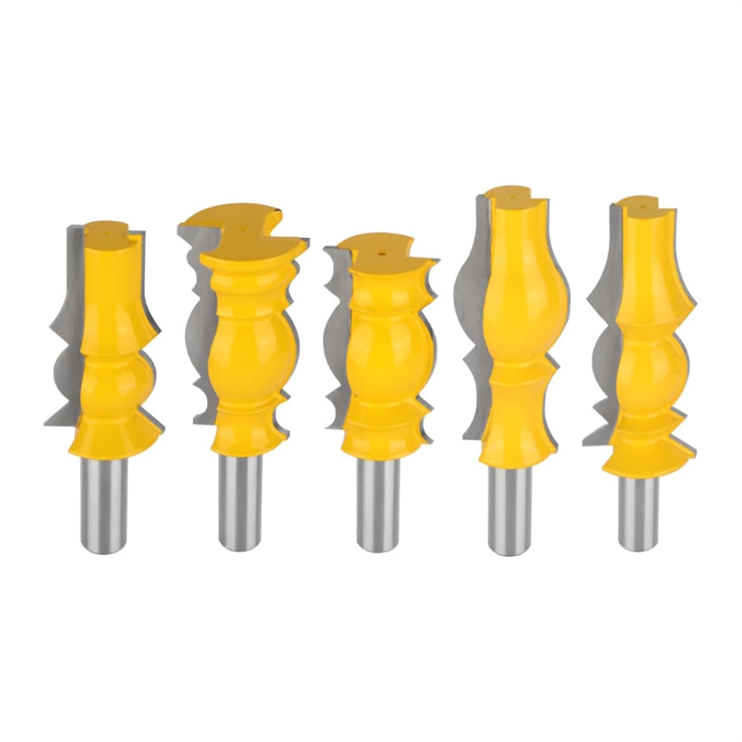 5pcs Crown Molding Bit Router Wood Cutter Woodworking Milling for Face Mill Carbide Tools(5pcs 12 Shank)