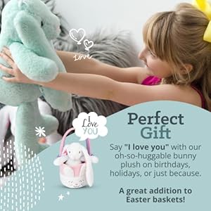 Plushible easter bunny plush cuddly soft embroidered stuffed animal toy for newborns kids boys girls 18 inch  urban country home decor