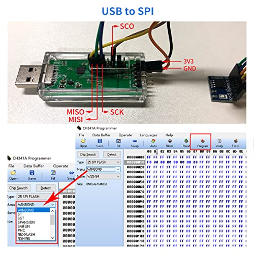 DSD TECH SH-U05A Adaptador USB a SPI IIC I2C UART 3-IN-1