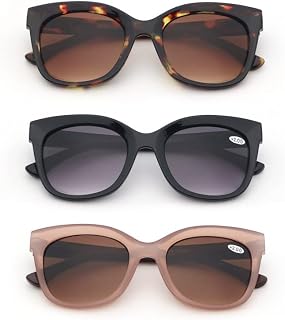 UNTAMID Bifocal Sunglasses for Women Men Comfortable Stylish Reading Sunglasses 3 Pack UV400 Sun Outdoor Readers Glasses (3 Pack Mix,+1.5)