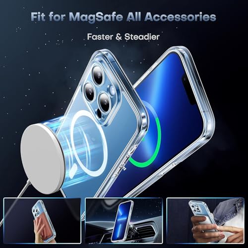 Luckyrao Magnetic for iPhone 13 Pro Case,Compatible with Magsafe Phone Case Compatible with iPhone 13 Pro with Magnetic Wireless Charging, Scratch Resistant Back,Grippy Protective Frame,Clear by Luckyrao - Used condition - US$22.90