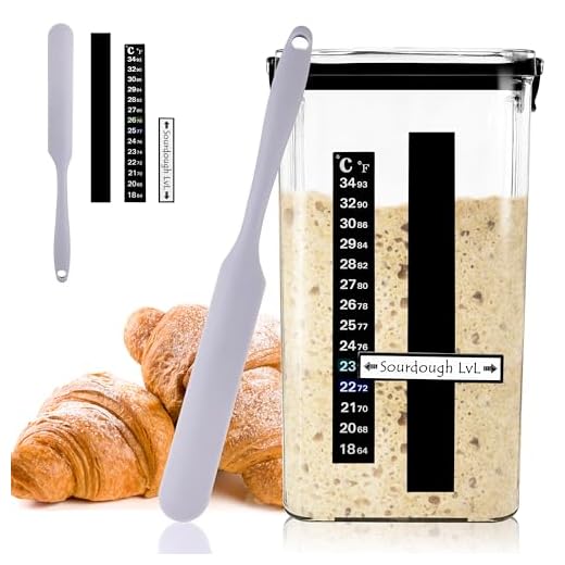 Sourdough Starter Jar Kit, 45 Oz DIY Sourdough Starter Jar with Magnetic Strip, Thermometer, Fruit magnet, Jar cleaning brushes - Reusable Sourdough Jar Kit, Use for Home Bakery & Dry Food Storage