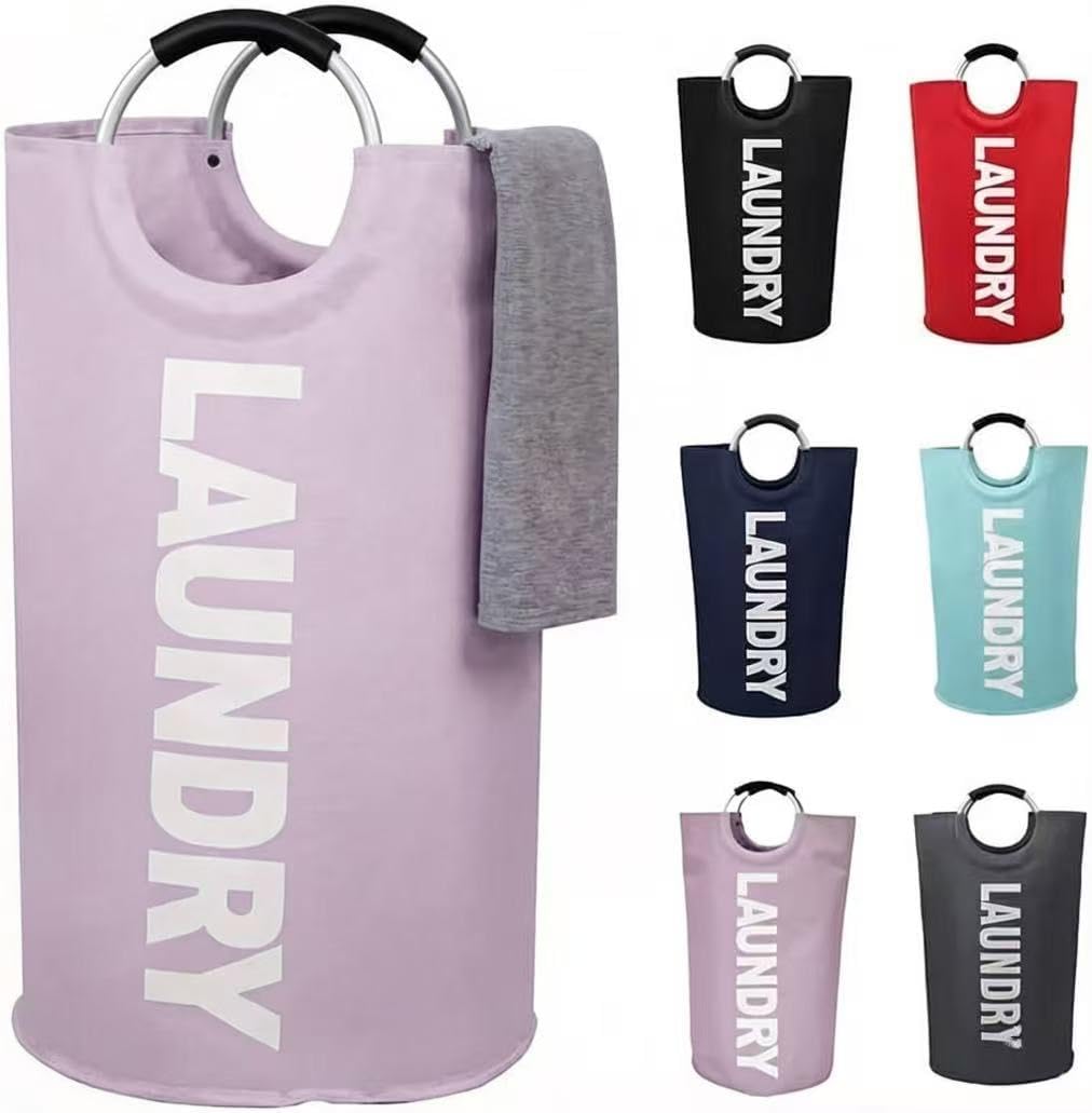 90L laundry basket storage basket waterproof laundry with padded handle laundry bag, foldable laundry basket for easy storage,Blue
