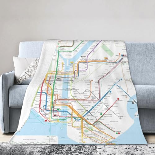 15 Best Gifts for Someone Moving to New York in 2026 12 New York City Subway Map Flannel Throw Blanket