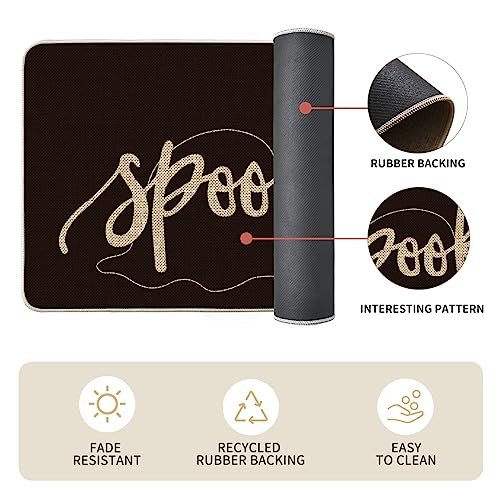 Artoid Mode Spooky Spider Web Gosts Boo Decorative Kitchen Mats Set Of 2, Seasonal Halloween Holiday Party Low-Profile Floor Mat For Home Kitchen - 17X29 And 17X47 Inch #TOP5