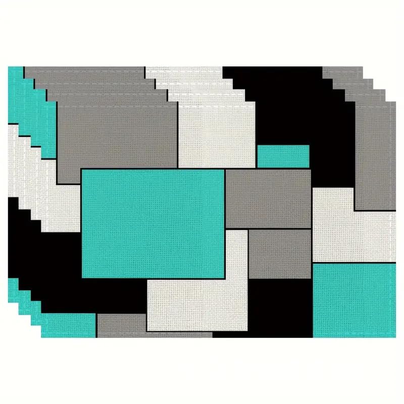 Tischsets Abwaschbar Blaugrau Platzsets Abwaschbar 6Er Set rutschfest Platzmatte Flachs Tischsets Platzset Hitzebeständig Tischsets Platzsets Tischunterlage Esstisch Tischuntersetzer