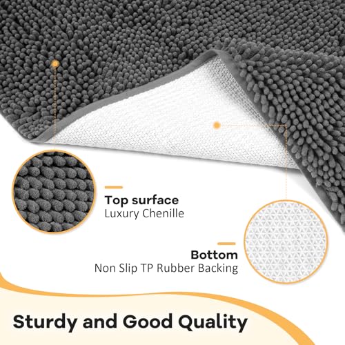 Image of Absorbent Dog Door Mat for Muddy Paws, 60 inch x 30 inch Chenille Indoor Mats for Entryway, Trap Dirt Front Door Mat Indoor Entrance Washable Non Slip Soft