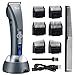 Beard and Hair Trimmer, Hizek Hair Clippers Professional Haircut Kit,Cordless Men's Trimmer with 3 Adjustable Speeds,Charging Stand, Titanium and Ceramic Blades,and 6 Guide Combs for Family Use