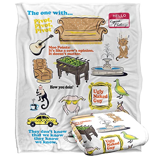 FRIENDS Silky Touch Kuscheldecke, superweich, 152 x 127 cm