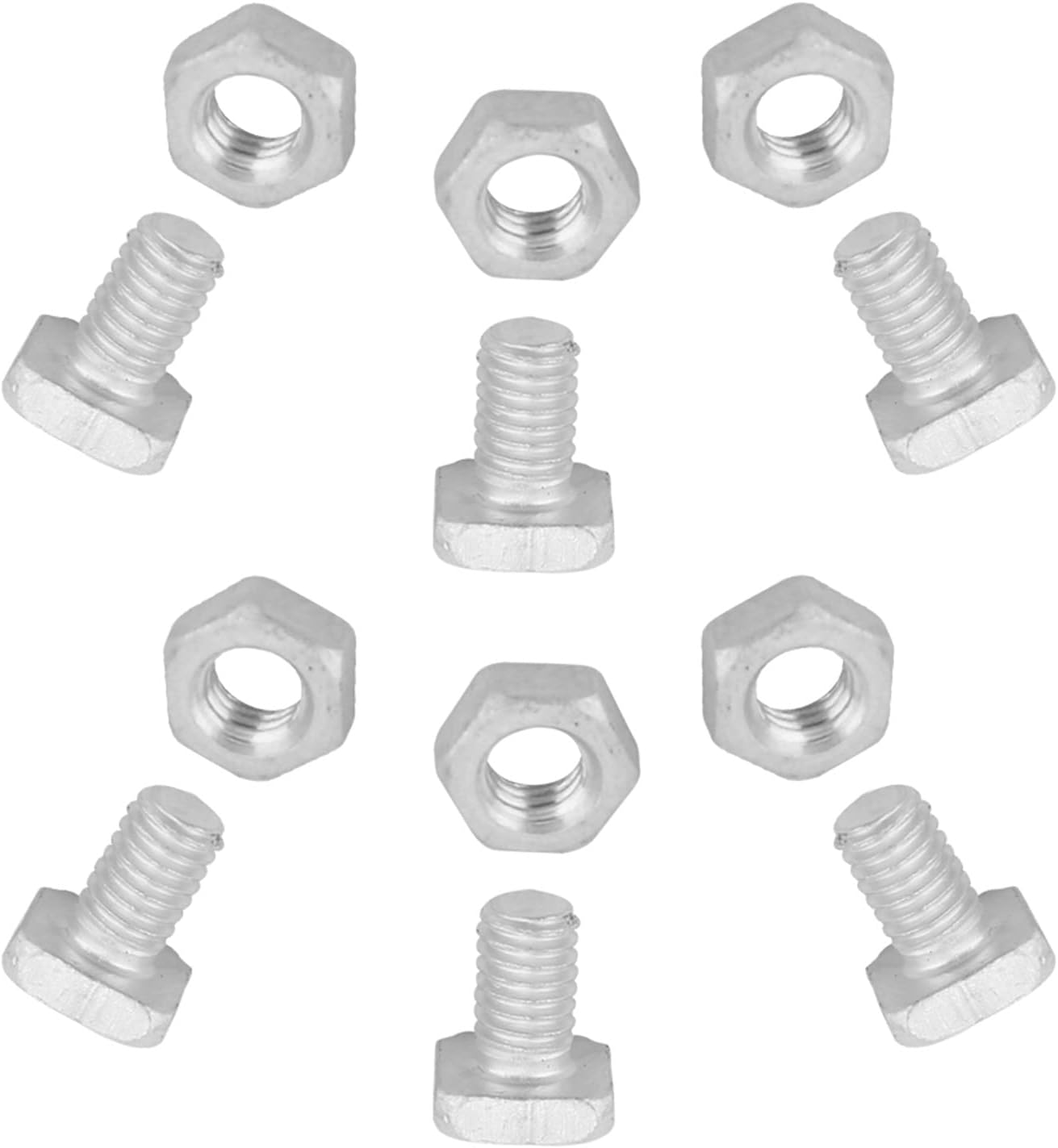 Greenhouse Bolts Nuts Set, 50 pcs Aluminium M6X12 Bolts+50