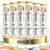 6 Pack 12 Inch Confetti Poppers, Biodegradable Confetti Popper Set for Wedding, Birthday Party Celebrations | Releases 15 ft in the Air