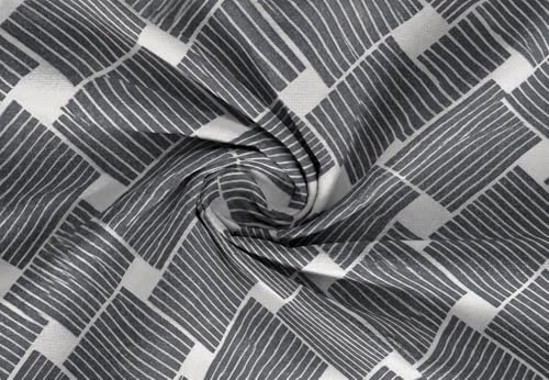 Image of Cotton Bolls Textiles Glace Cotton Flat Bedsheet 90x90 Inch with 2 Pillow Covers - Soft Breathable Glace Cotton, Printed Bedding Set for Double Bed, Grey