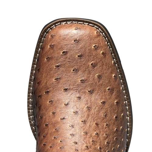 iuv cowboy boots for men western ostrich wide durable fashionable embroidered pull on slip resistant assorted colors boots