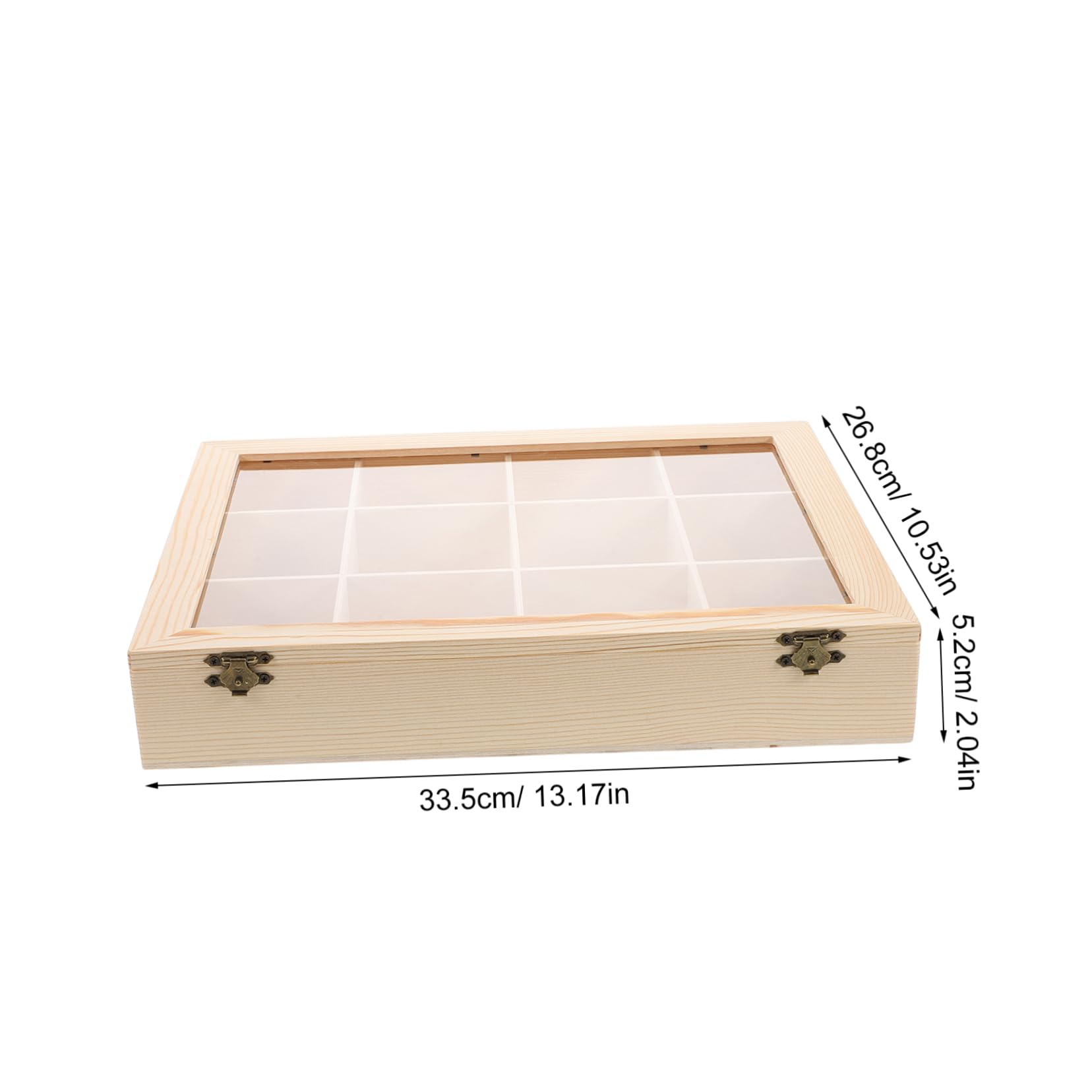 STOBAZA Smooth Finish Rock Storage Box Wood and Acrylic Display Case for Collectors