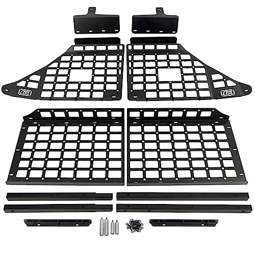 Itrims Rear Cargo Rack Basket For Toyota 4Runner 2010-2023 Car Accessories Interior Luggage Carrier Modular Storage Panel Trunk Shelf Hanging Boards Organizer Kit Black Aluminum Alloy (Center+Side) #TOP4