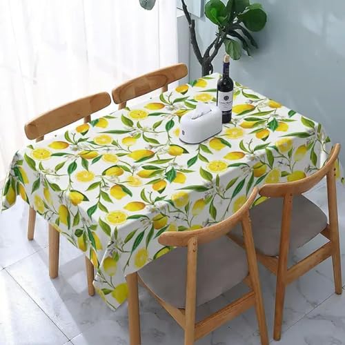 WAJIJD Summer Lemon Fruit Floral Tablecloth Holiday Party Decor Reusable Waterproof Tablecloths Kitchen Table Decor-01-40x70cm 15x27inch