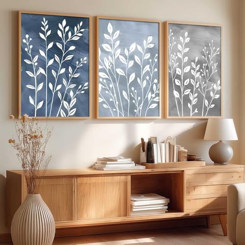 Image of kotart Floral Art Home Decoration for Wall Decor | Aesthetic Paintings With Frame For Living Room Bed Room Hotel Wall Decor Digital Reprint Set of 3 (14x20 Inch)