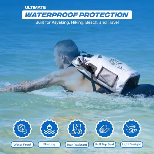 Bolsa seca impermeable de 35L con mochila enfriadora aislada - Bolsa con flotación a prueba de fugas, mochila enfriadora para hombres, viajes, kayak, navegación, playa, pesca y camping miniatura 6