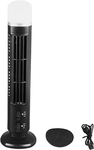 Miniatura 3 de HANYAUKU Ventilador de torre sin aspas, ventilador USB sin aspas, ventilador de escritorio USB oscilante de 90 grados con luz para el hogar,
