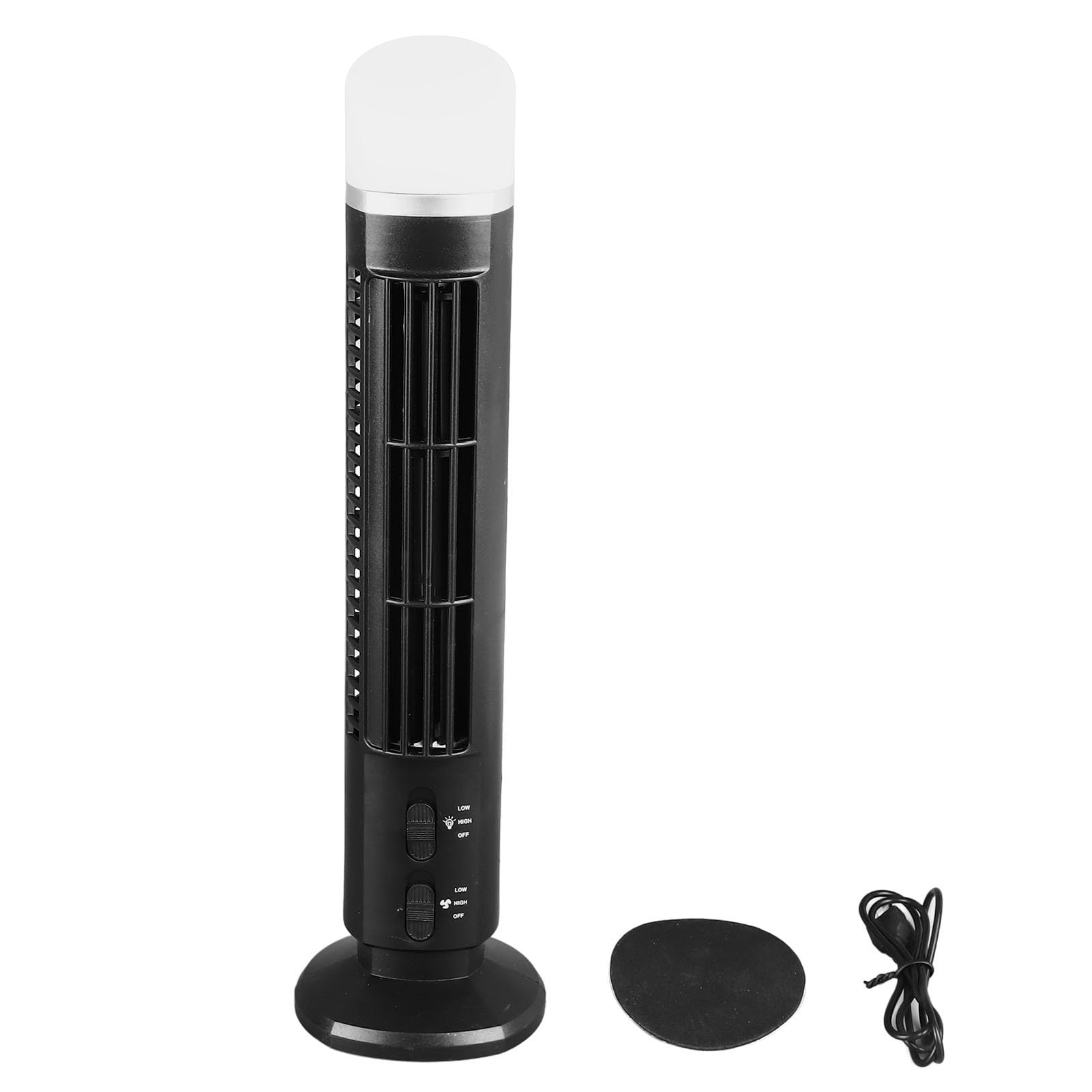 Fabater Turmventilator, Flügelloser Turmventilator, Oszillation Ventilator, USB-Tischventilator mit Licht, Kompakt und Tragbar, Stehender Flügelloser Ventilator für Schlafzimmer und Büro