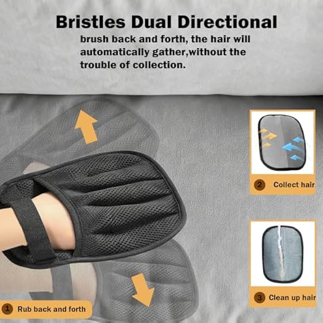 Pet Hair Removal Glove with Electrostatic Technology, Pet Hair Gloves for Dogs and Cats, Washable Pet Hair Remover Tool for Sofas, Carpets, Car Seats and Bedding-a8riBSJq