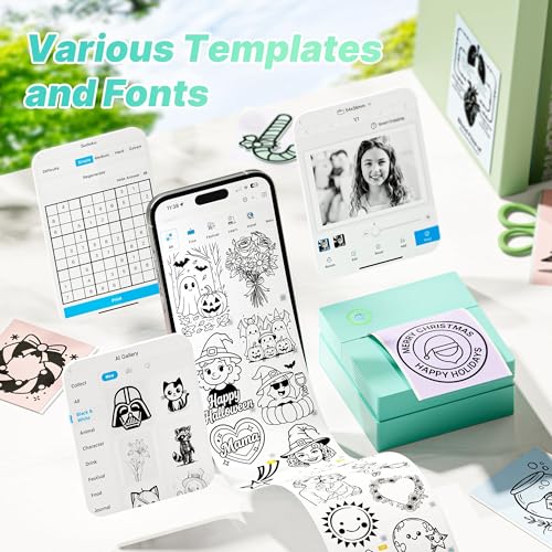 image for TYPONOS Sticker Printer, PM290 Mini Printer, Bluetooth Sticker Maker M