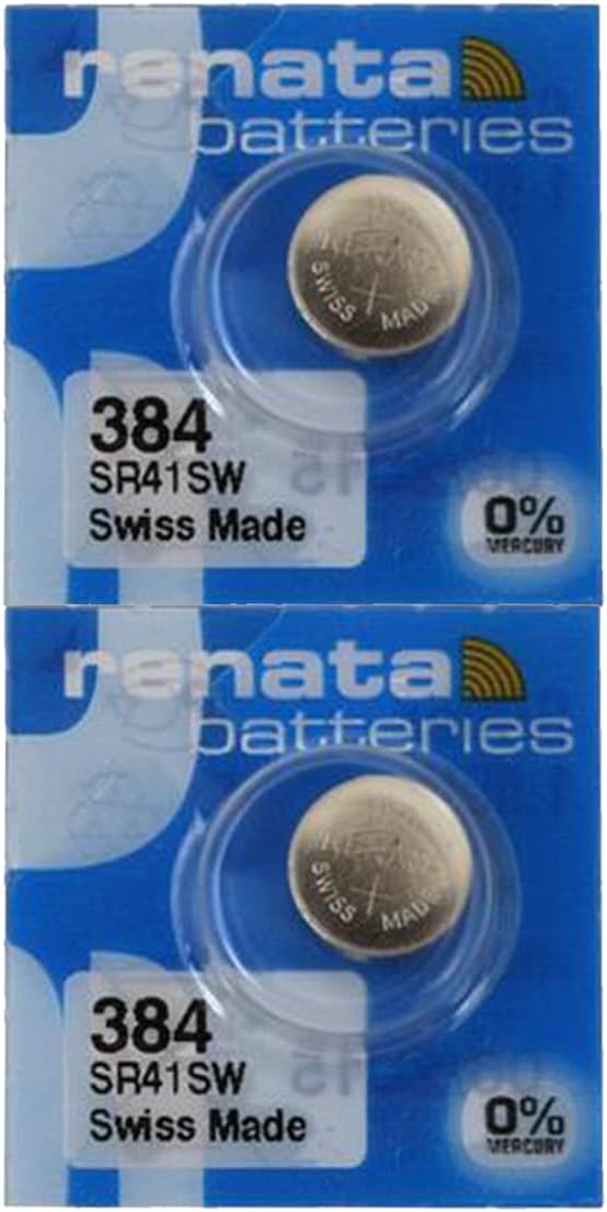Renata 384 SR41SW Battery - 1.55V Silver Oxide 384 Watch Battery (2 Pack)