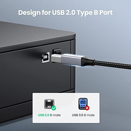 UGREEN Kabel Drukarki Typu B Kabel USB C do Typu B w Oplocie Aluminiowym Typu B. (2M)