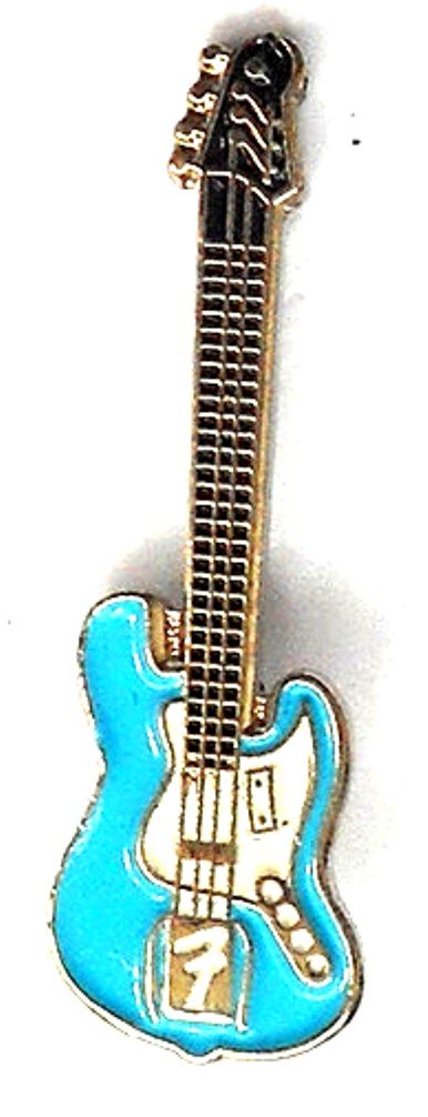 Mainly Metal Blue Metal Enamel Pin Badge Rock Music Electric Guitar In
