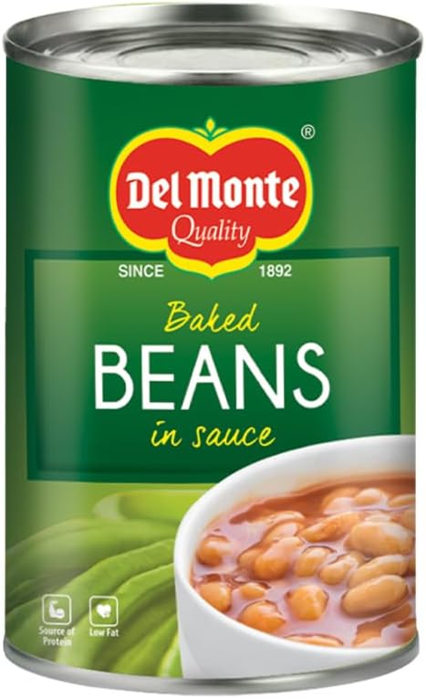 Del Monte Baked Beans, 450g | Beans in Tomato Sauce | Tangy and Flavourful | Source of Protein | Low in Fat | for Soups and Salads | Packaged Vegetable