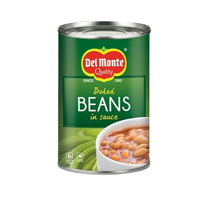 Del Monte Baked Beans, 450g | Beans in Tomato Sauce | Tangy and Flavourful | Source of Protein | Low in Fat | for Soups 