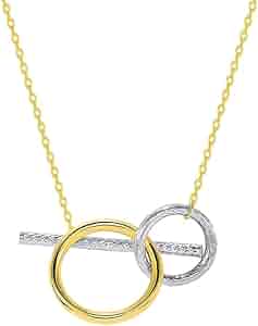 Amazon.com: Jewelry America 14k Two-Tone Gold Interlocking