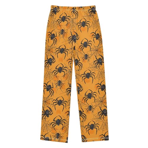 Boys' Pants Cartoon Halloween Black Spider Long Bottoms Jogger Pants Elastic Waist Trousers with Pockets S-XL