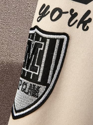 GORGLITTER Men's Letter Graphic Color Block Baseball Jacket Button Front Long Sleeve Bomber Jackets4