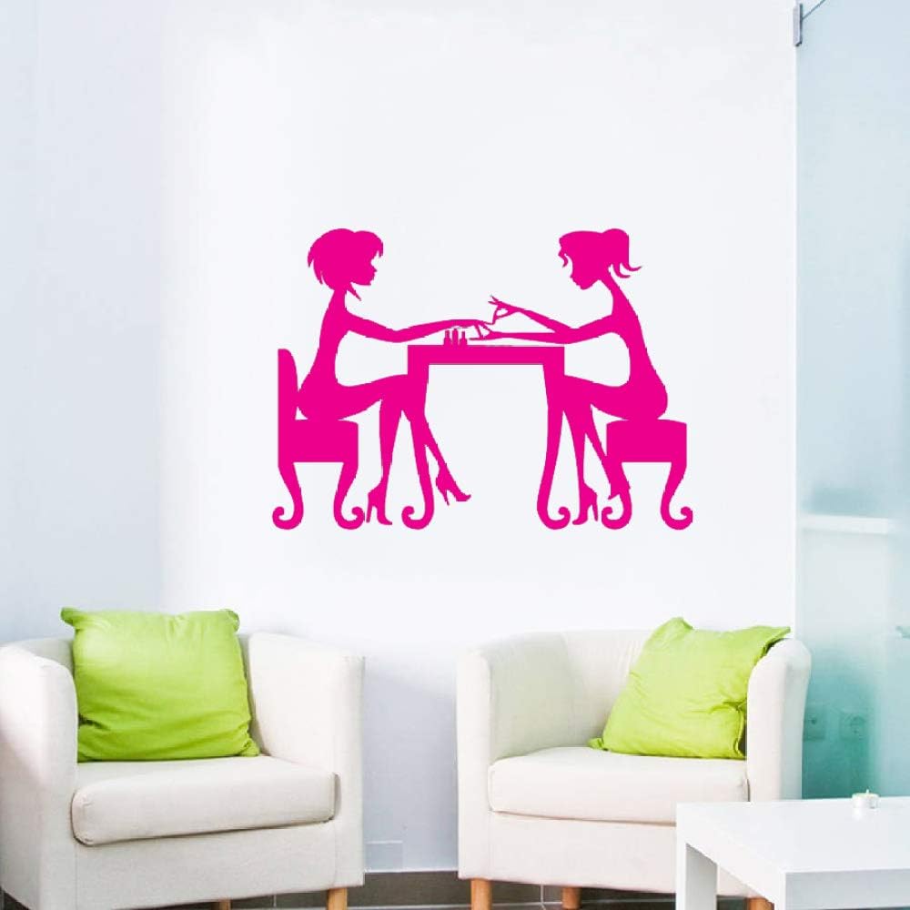 Manicure Salon Wall Sticker Fashion Wall Decor Vinyl Decor Wall Art Sticker Girl Woman Nails Beauty Shop Room Decoration E 42 * 59cm