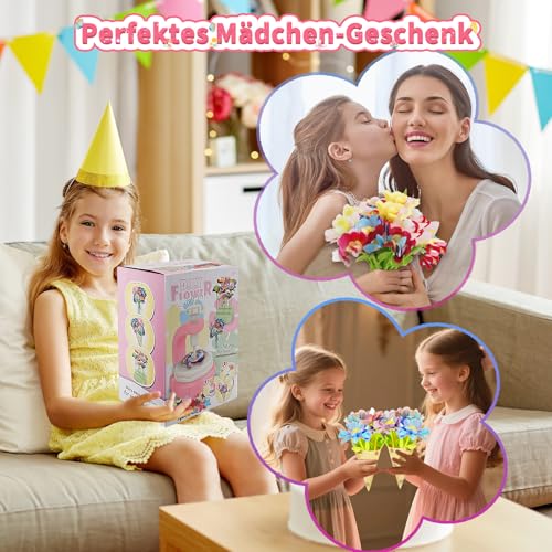JoiTale Blumen Bastelset Kinder ab 5-12 Jahre, Basteln Mädchen 6 7 8 10 Jahre, Geschenke für Mädchen, Basteln Geschenk ab 5 6 7 8 9 Jahre Mädels Kreativ Geburtstagsgeschenk