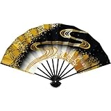 [浅草きもの市] 扇子 舞扇子 黒塗 9寸5分 黒地に流水 [日本製] 京扇子 お稽古 舞踊 稽古用